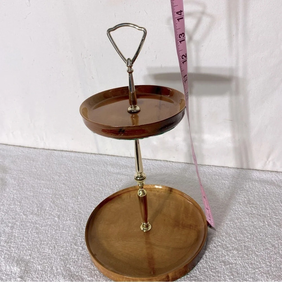 Vintage Hand Crafted In Sydney By The Sea Myrtlewood Two Tier  Serving Tray - Picture 12 of 14